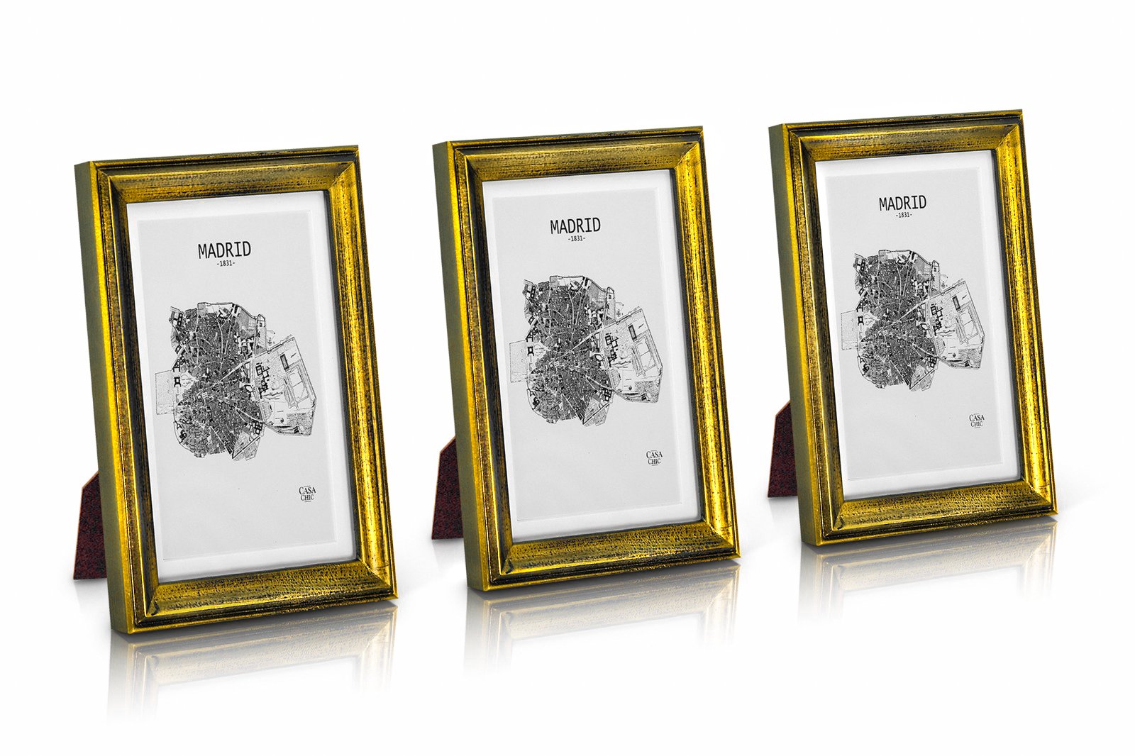 COM-FOUR® 3x Cadres Photo 13 X 18 Cm Pour Les Plus Belles Photos - Cadre Photo élégant - Cadre Pour Photos Et Instantanés Préférés - Look Antique Shabby Chic