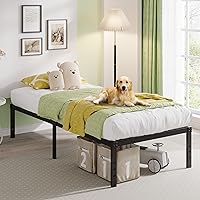Vista 2 de EMODA 16 Inch Heavy Duty Twin Bed Frame, Metal Platform Bed Frames No Box Spring Needed, Noise Free, Easy Assembly, Black