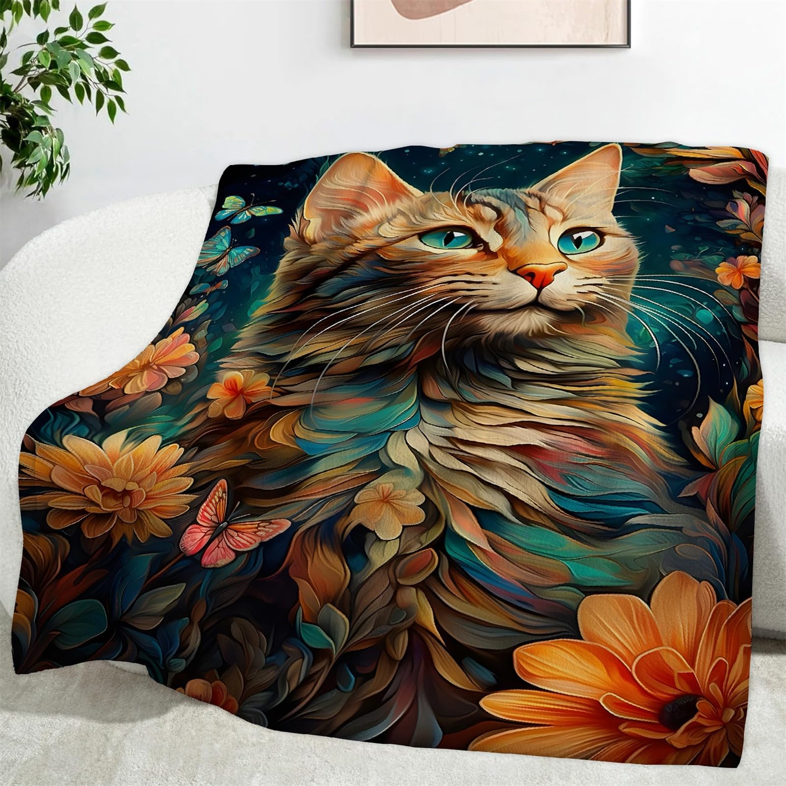 Animal Manta Personalizada 180x200 cm Gato Mantas Personalizadas con Fotos para Parejas, Amantes, Adultos, Niños, Regalos para Mamá, Papá, Novio, Novia