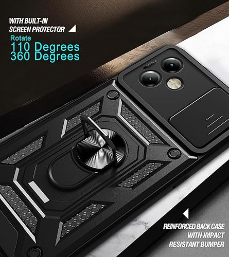 Vista 45 de Carcasa de soporte compatible con Motorola Razr 2023, con cubierta deslizante para lente de cámara compatible con Motorola Razr 40 5G 2023 XT2323-1