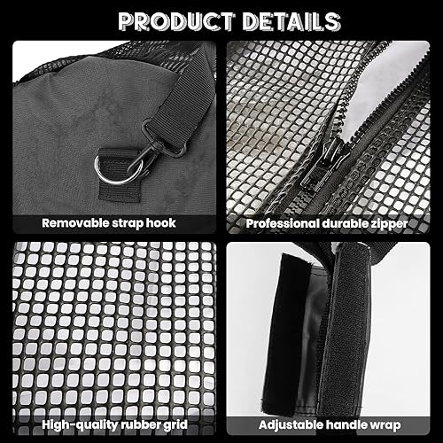 Miniatura 3 de Hiturbo Bolsa de lona de malla, bolsas de buceo para viajes, equipo de playa, buceo, equipaje para buceo, surf y esnórquel