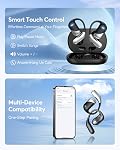 Open Ear Wireless Earbuds, Sports Bluetooth Headphones with Real Time Translation, 80Hrs Playtime with LED Power Display, Noise Canceling Headset, IP55 Waterproof Earphones for Workout/Running