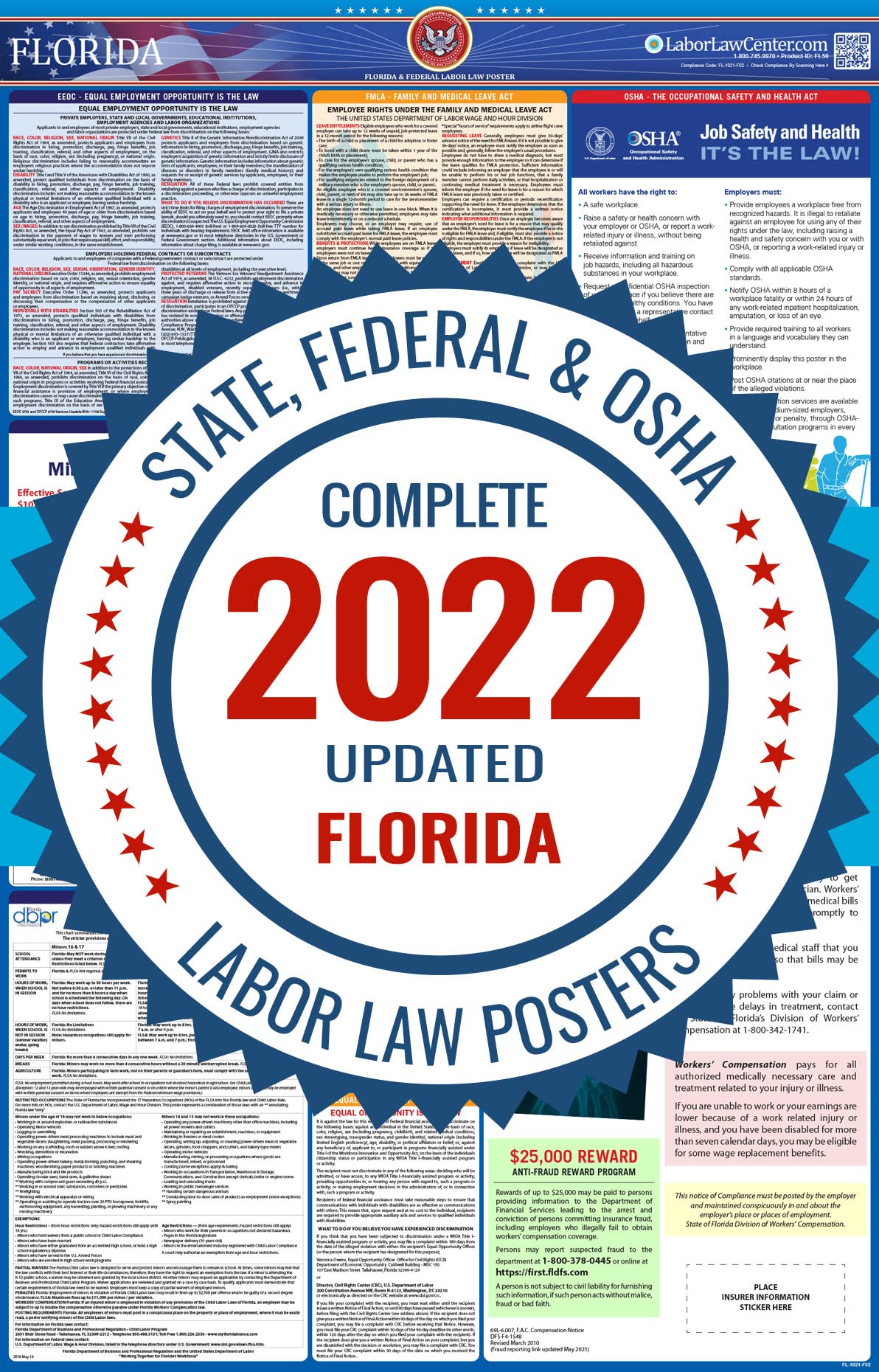 Buy Newest Update for 2023 Florida State & Federal Labor Law Includes