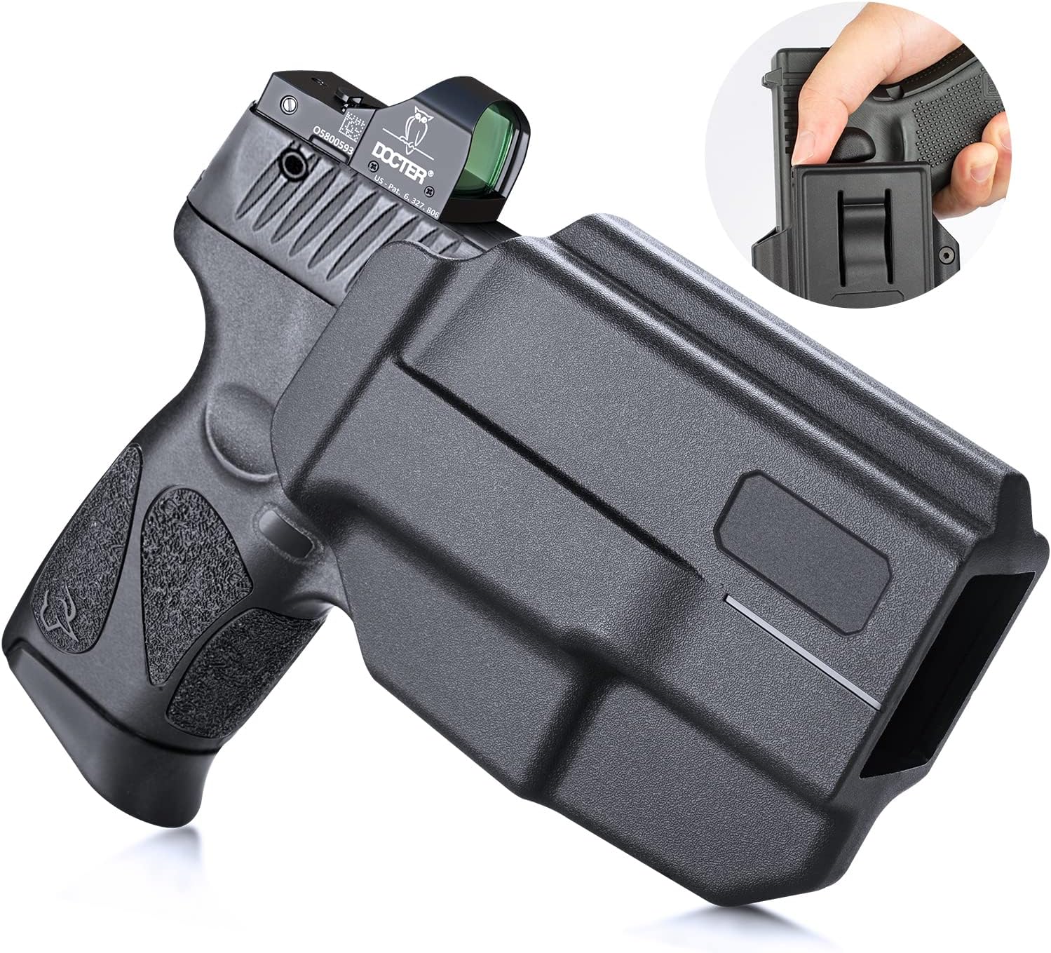 WARRIORLAND OWB Holster Thumb Release & Optic Cut Compatible with Glock 17/22/31, G19/19X/23/45, Taurus G2C/G3C, 1911 5'' No Rail, M&P M2.0 9mm/SD9 VE