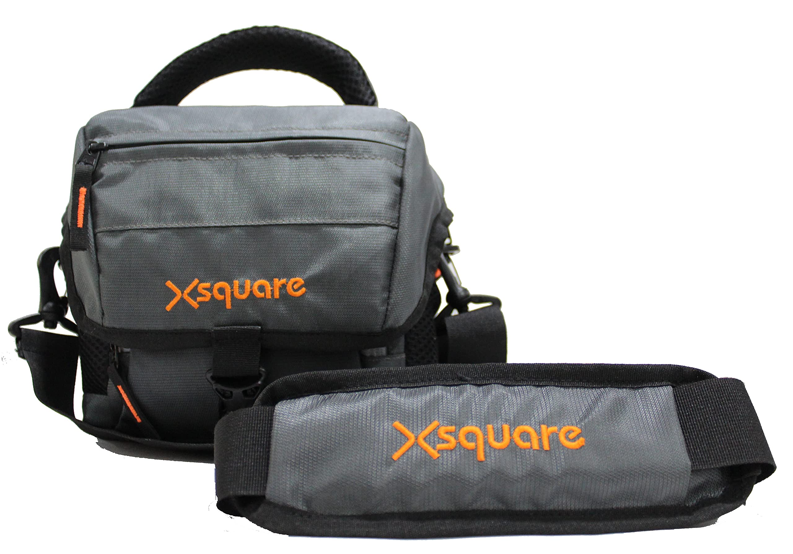 Xsquare Nylon Dslr Camera Shoulder Bag Travel Camera Bag For Nikon Canon Sony Cameras, Lens, Tripod And Accessories Camera Bag (Grey)