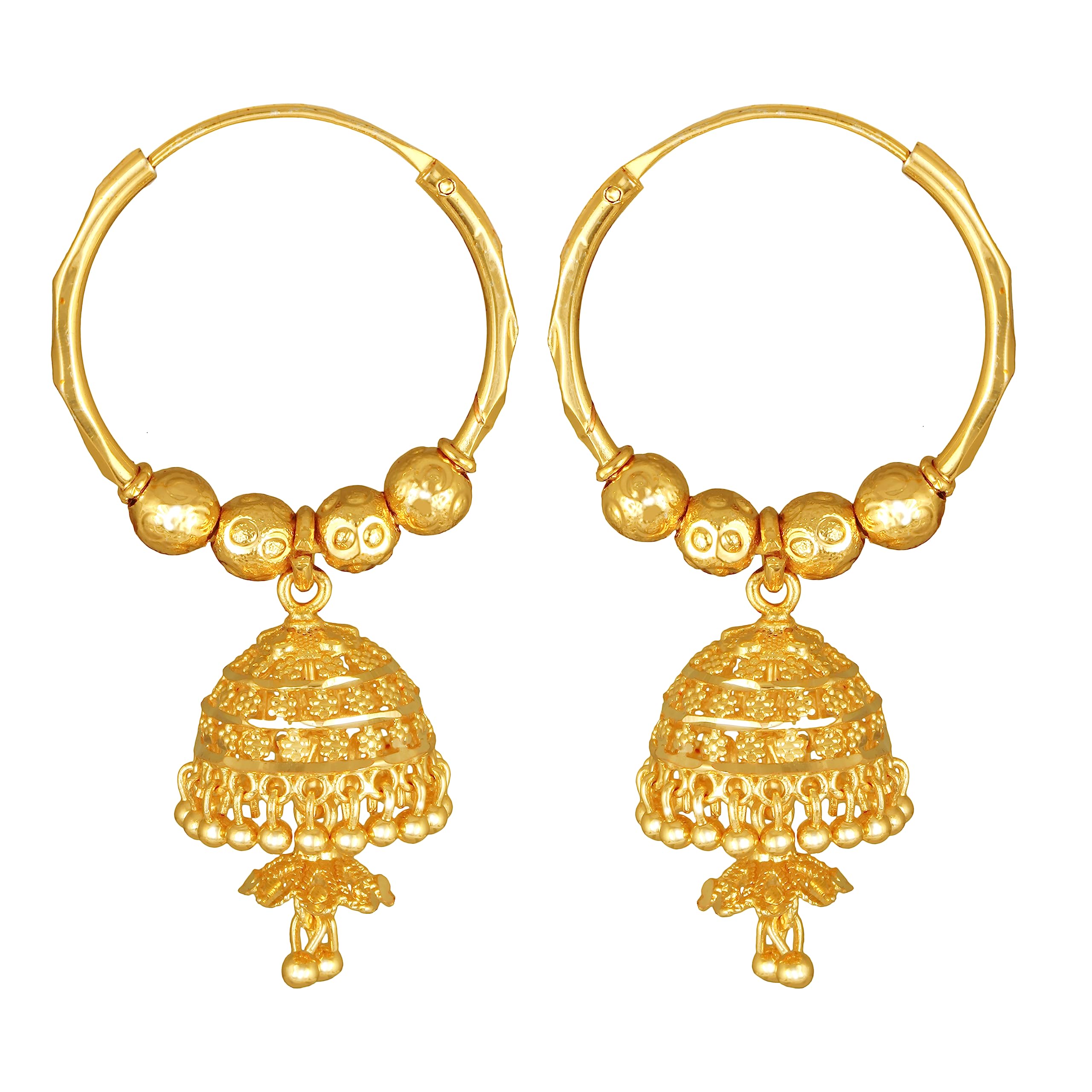 MEENAZ Hoop bali Jhumki Jhumka Earrings for Women Girls Traditional Temple 1 One Gram Gold Brass Copper South Indian Screw Back Meenakari Ear Chains Peacock Jhumkas Combo Wedding golden-M455 (B0CBK23L1N) Amazon Price History, Amazon Price Tracker