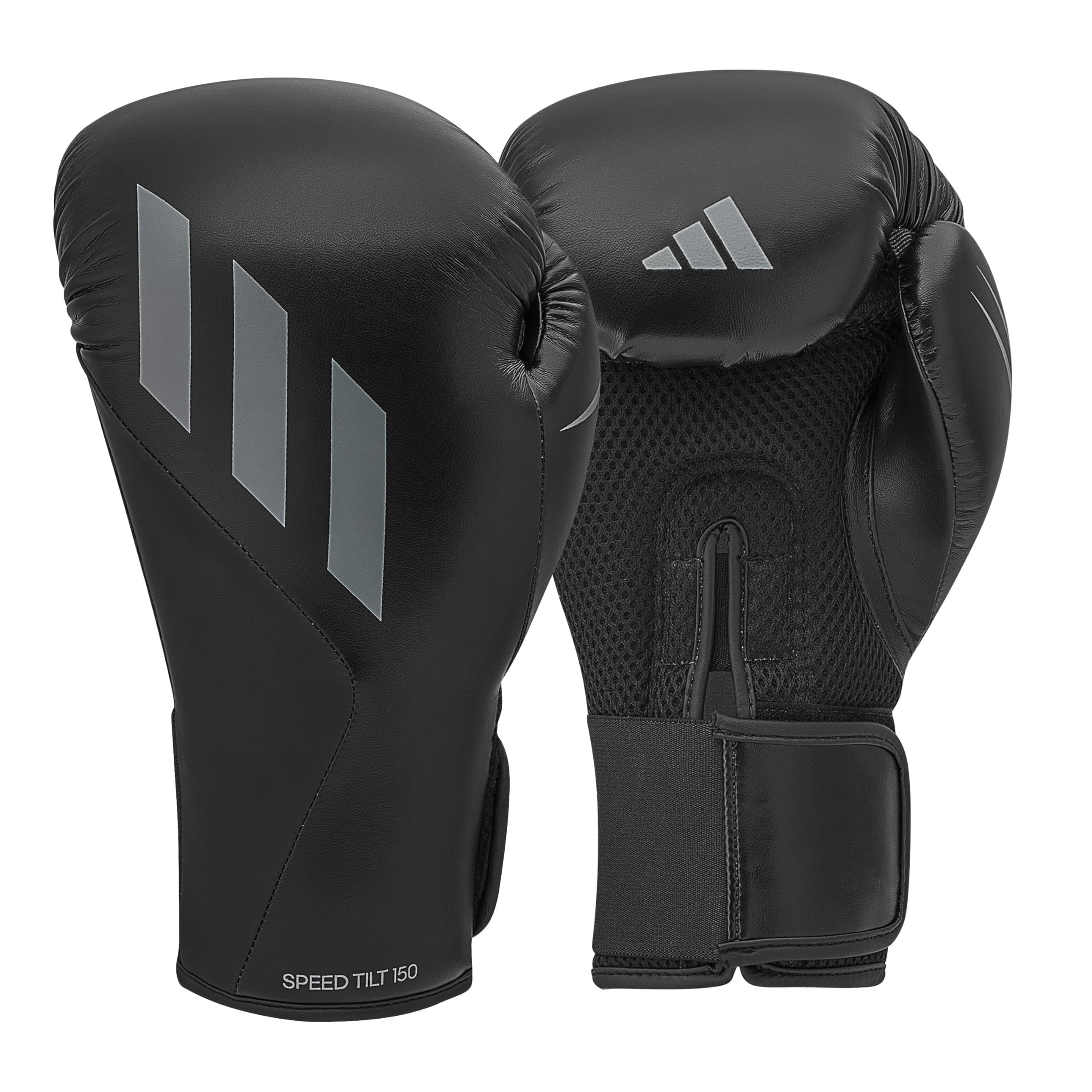 Adidas Combat Sports Boxing Martial Arts Boxing Gloves Speed Tilt 150 Training Boxing Gloves SPD150TG Black/Mat Black/Grey 3 08oz