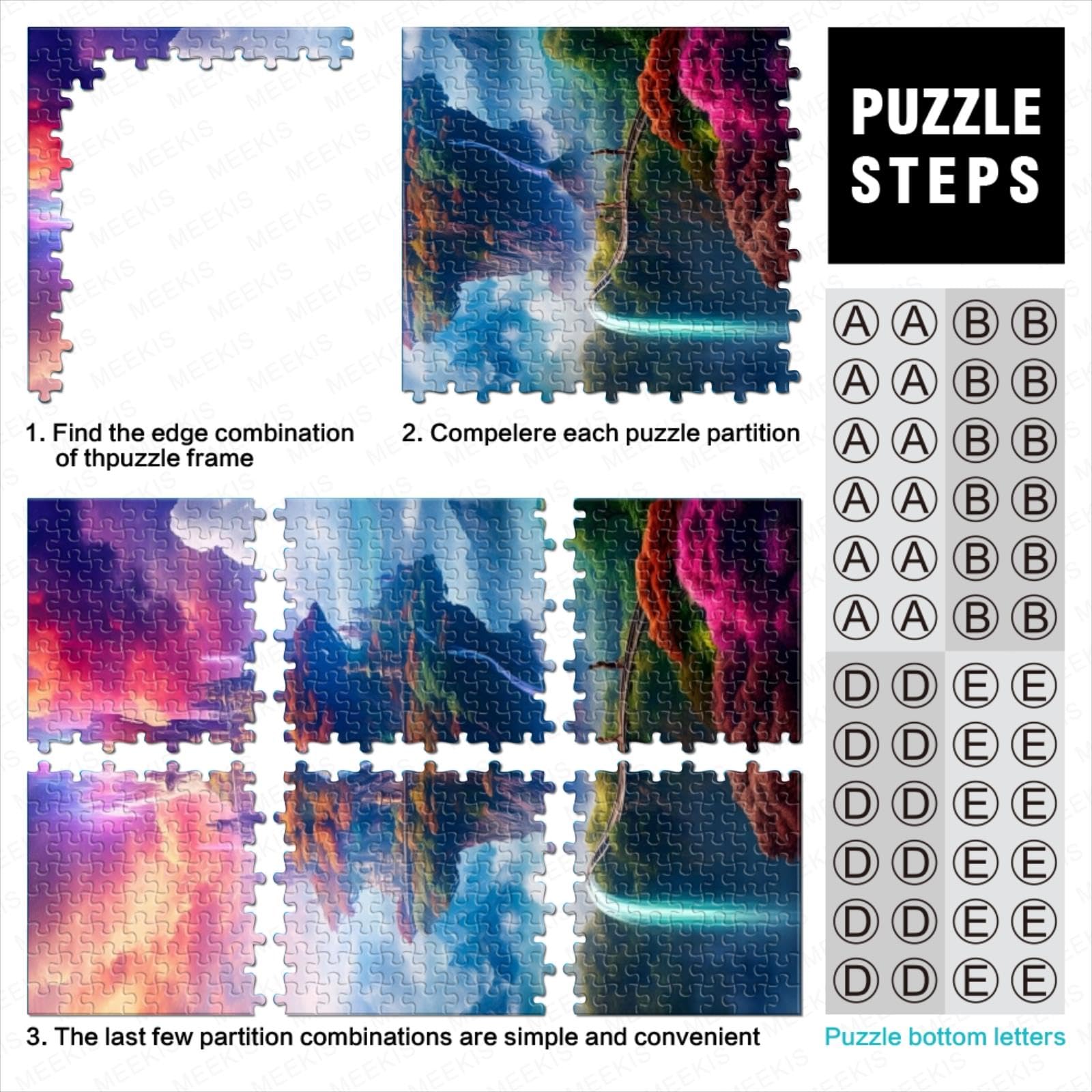 Puzzle in legno da 1000 pezzi, per adulti, Incantevole giardino paradisiaco tropicale, cascata nella foresta (C ; 1000
