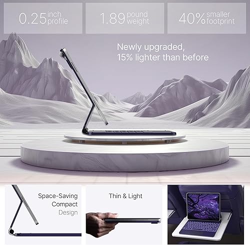 Miniatura 43 de typecase Funda de teclado Edge para iPad Air de 13 pulgadas (M3/M2, 2025/2024) y iPad Pro de 12.9 pulgadas (6ª/5ª/4ª/3ª generación), teclado mágico