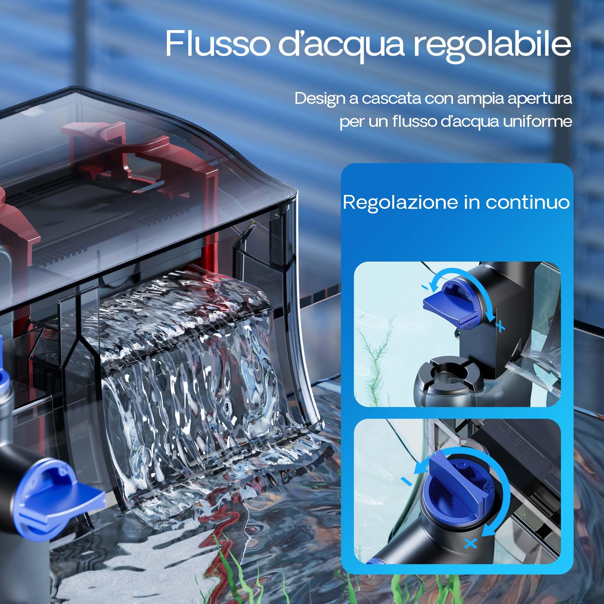 SunSun CBG-500 Filtro a Zainetto per acquari da 38-115 l, Pompa da 500 l/h, con sterilizzatore ultravioletto da 5W, Materiali filtranti Inclusi