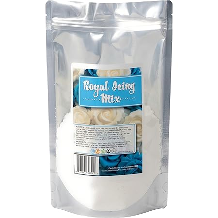 Sweet Eva’s ROYAL ICING MIX-White,Icing,Gingerbread House,Cookie Decorating,Frosting,Piping,Flooding,Edible Decorations,Ready To Use-Just Add Water!, 15 oz