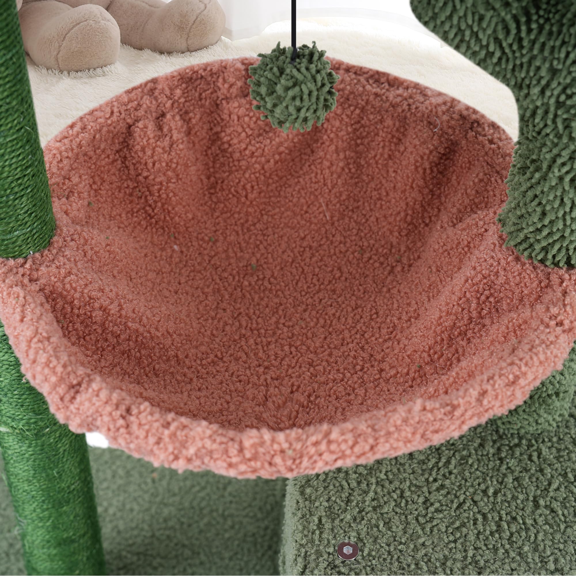 37.4" Cactus Cat Tree Tower with Twin Cat Condos for Indoor Cats, All-in-One Activity Center with Cat Scratching Post Cozy Sleeping Perch Hammock and Toy Balls,Green …