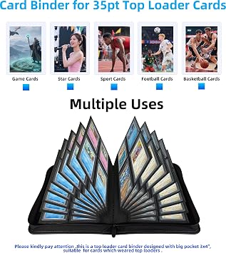 4 Pocket Top Loader Card Binder 128 Slot Toploader Albums Premium Ringless Cards Binders(Blue)
