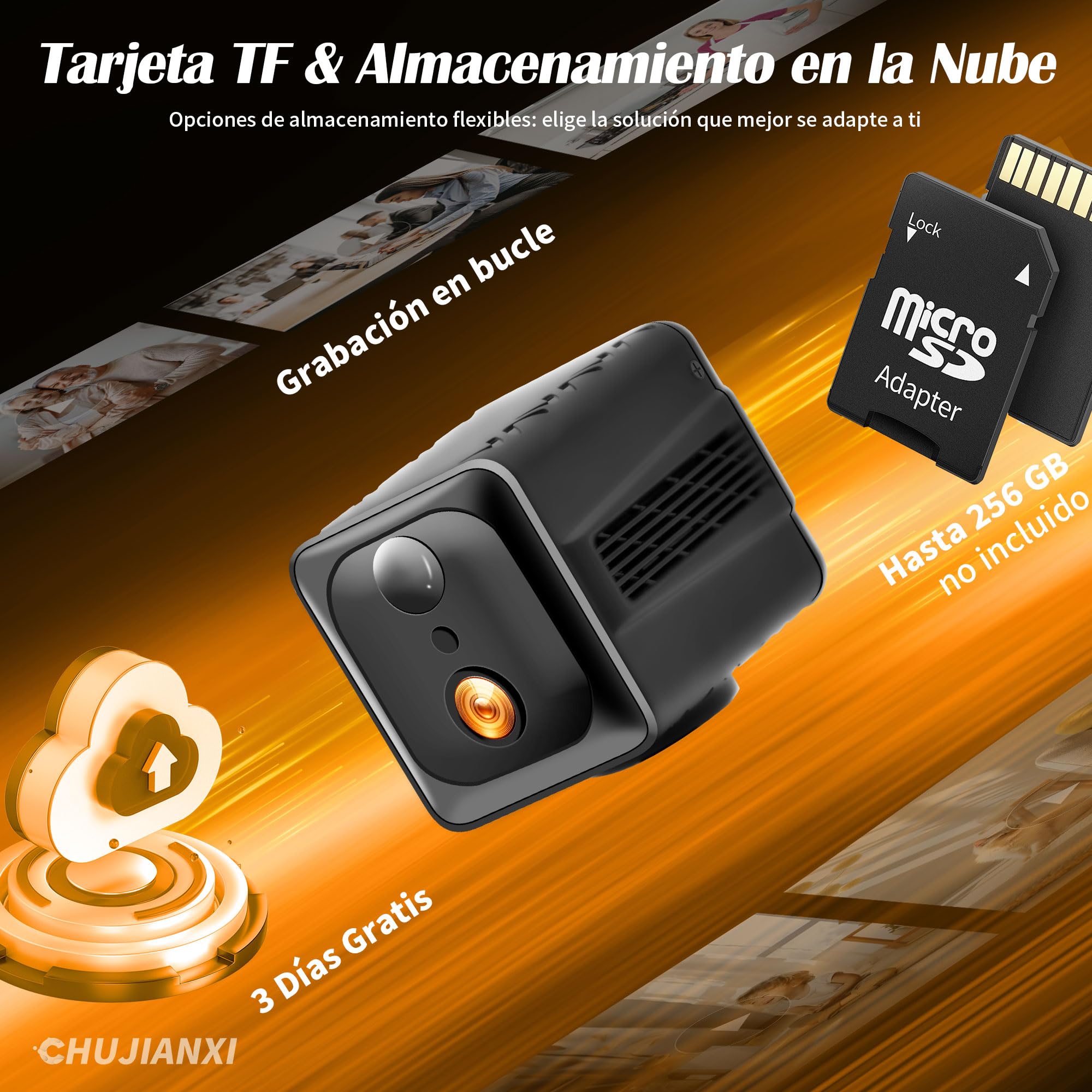 Cámara Mini 4K, Cámara Interior WiFi Actualizada 2026 | Cámara con Transmisión en Vivo para Móvil, Cámara de Larga Espera con Batería de 3000 mAh, Minicámara con Visión Nocturna