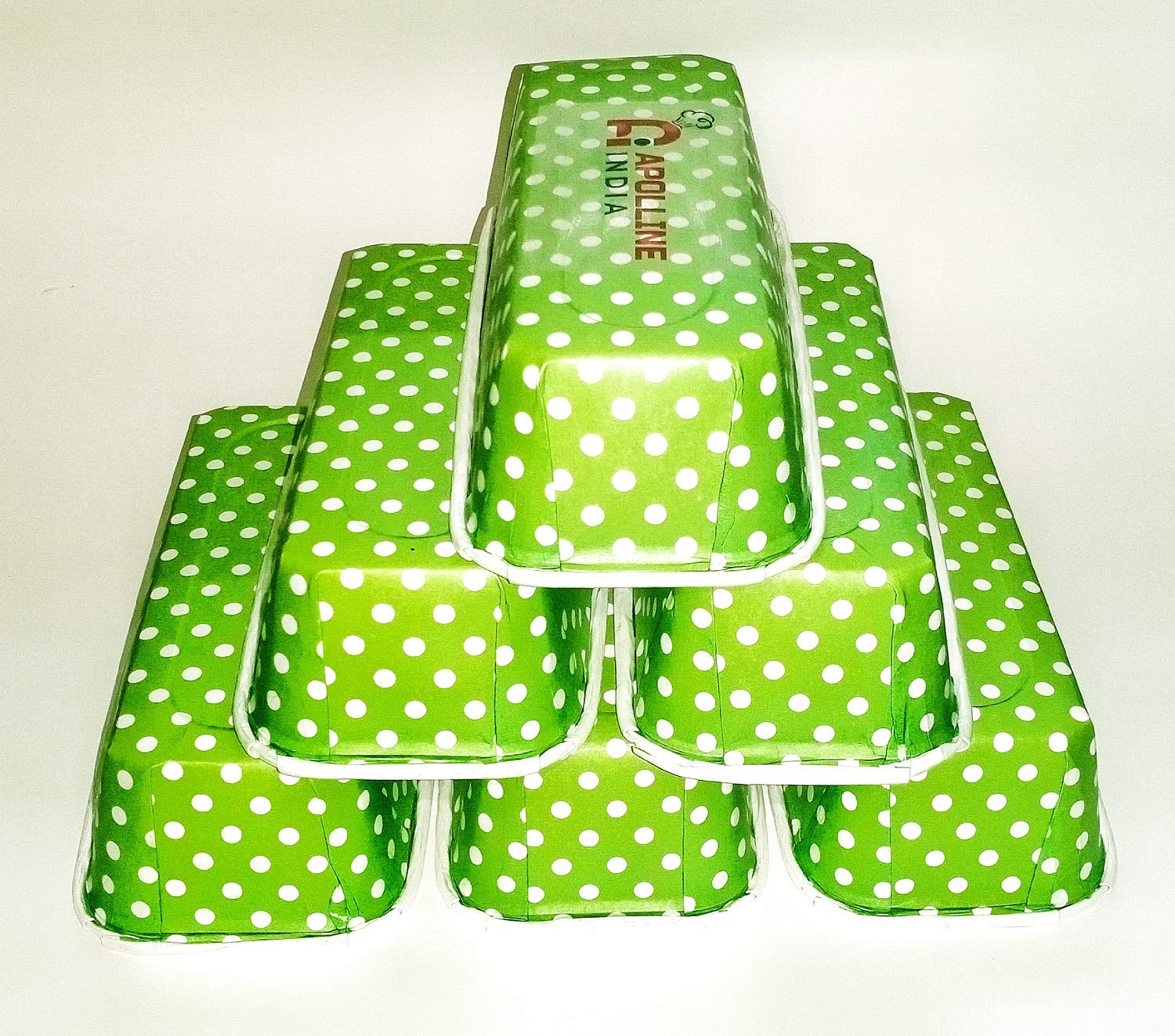 Buy APOLLINE INDIA 10pcs Green Colour Polka Dot Paper Baking Loaf Pan