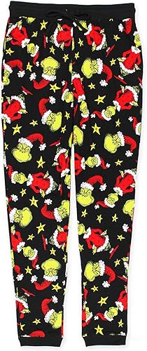 Dr Seuss The Grinch - Pantalones de pijama de Navidad con bolsillos para hombre forro polar verde con licencia oficial de star wars silent one crew