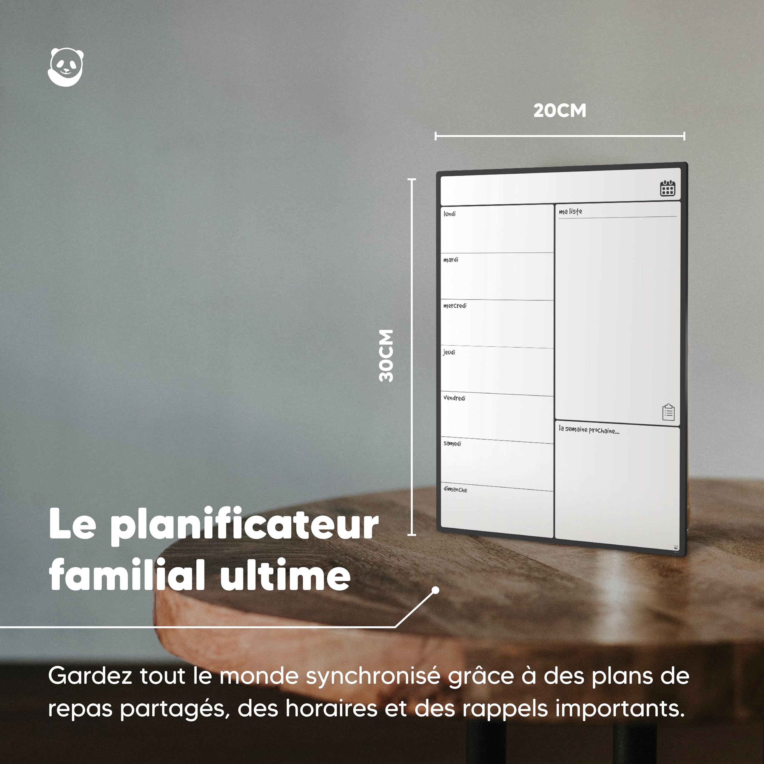Smart Panda Calendrier Magnétique Frigo Planification Repas Familiaux A4 Français