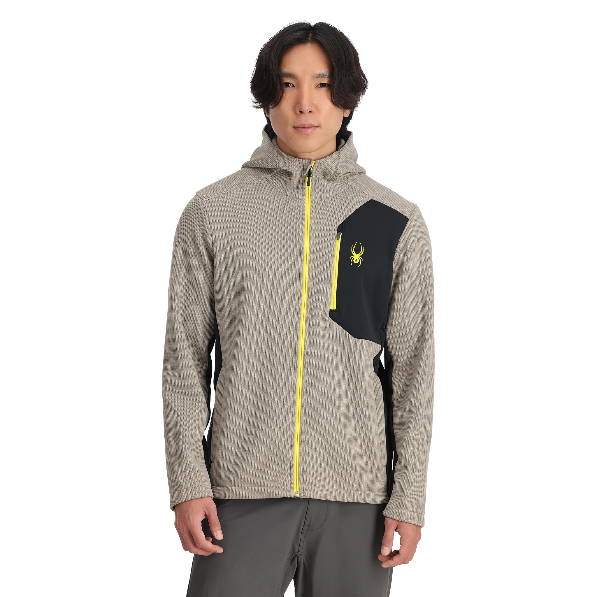 Spyder Men's Concrete Bandit Hooded Jacket Fleece Ski Base Layer Jacket