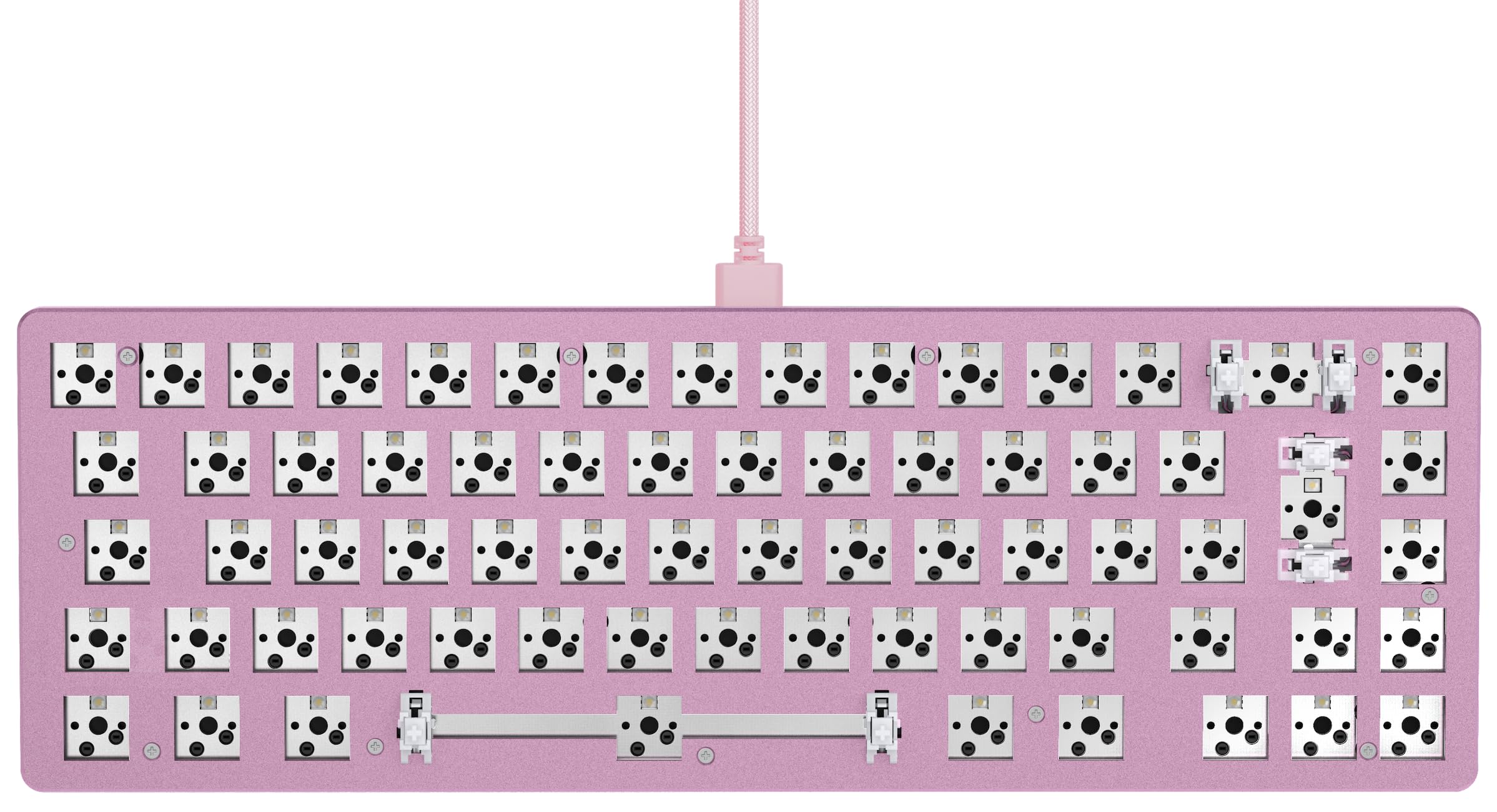 GLORIOUS Gaming GMMK 2 Compact 65% Barebones (solo struttura) - Struttura per tastiera da gaming meccanica, TKL compatta (65%), alluminio, personalizzabile - Layout europeo/internazionale ISO - Rosa