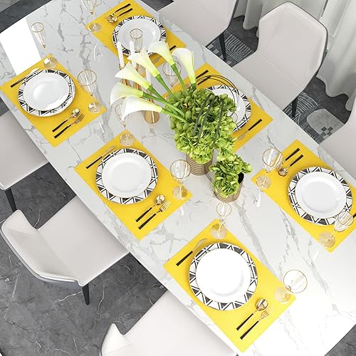 Miniatura 107 de Juego de 4 manteles individuales de lino suave hechos a mano resistentes al calor, manteles individuales para mesa de comedor, manteles individuales