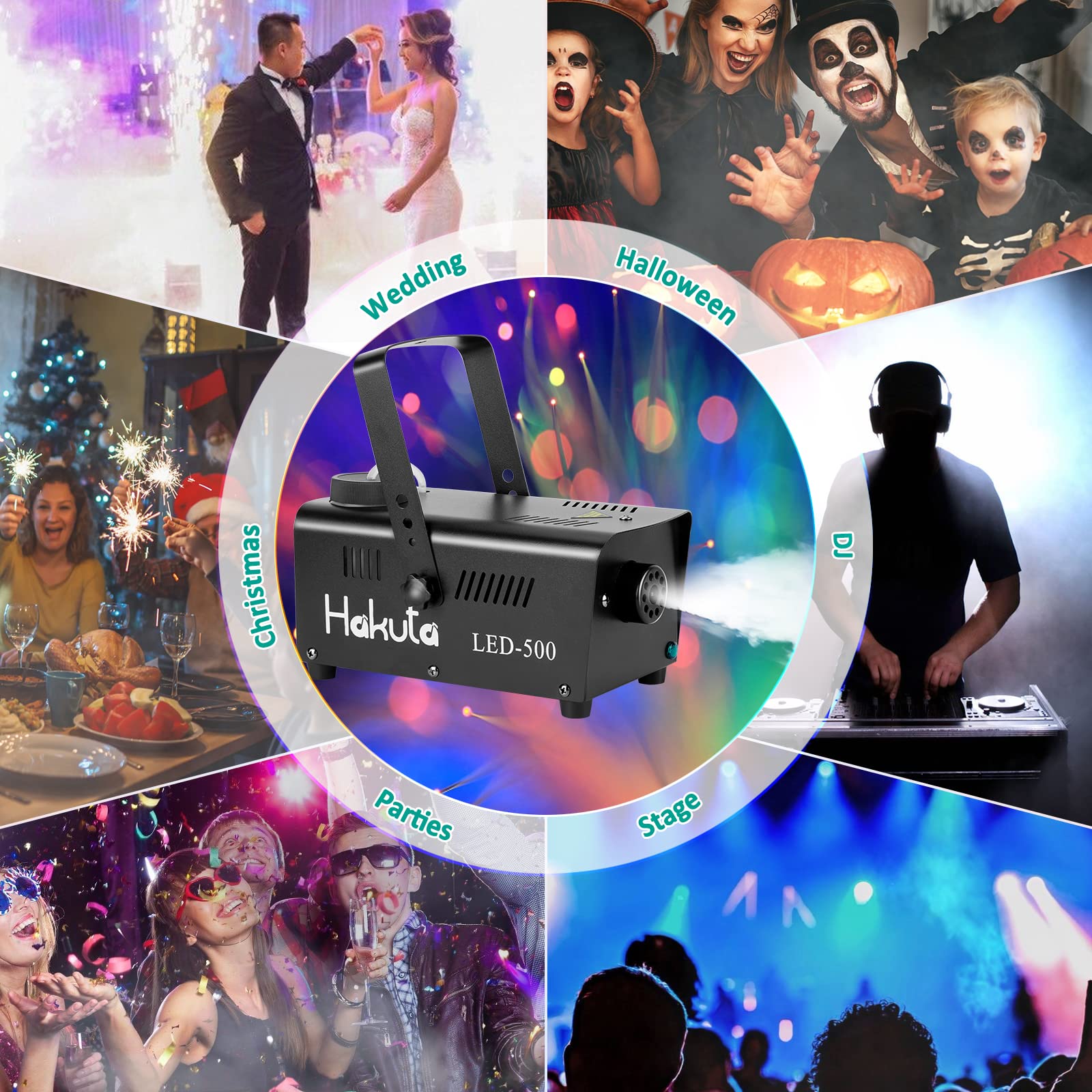 Maquina De Niebla, Hakuta Maquina De Humo Con Control Remoto Inalámbrico Y Función De Rociado, Grandioso Para Halloween, Navidad, Bodas, Fiestas, Espectáculos De Dj Y Presentaciones En Vivo