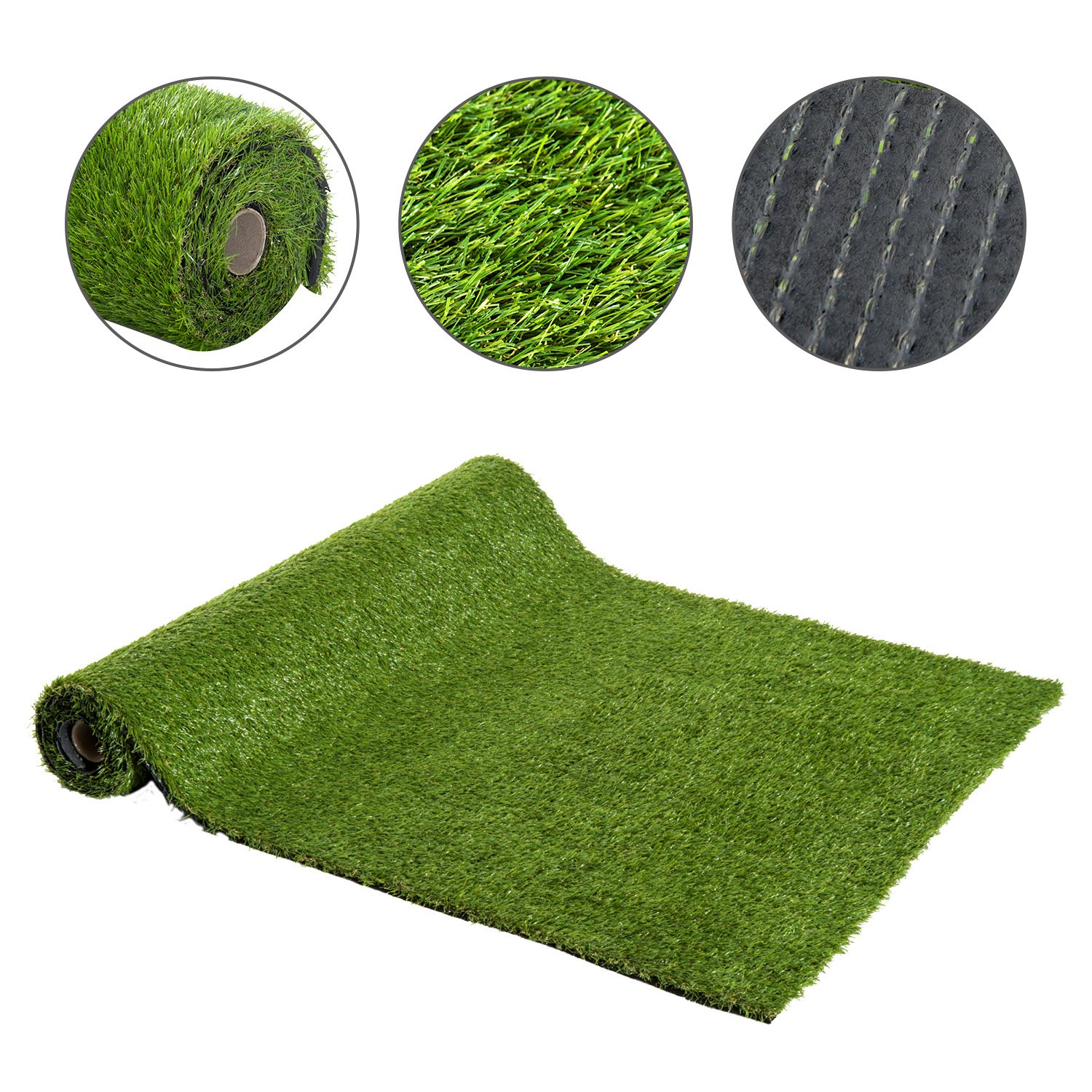 Outsunny Gazon Synthétique Artificiel Moquette Extérieure 3L x 1l m Vert | Intérieure, Herbes Hautes Denses, 2,5 cm