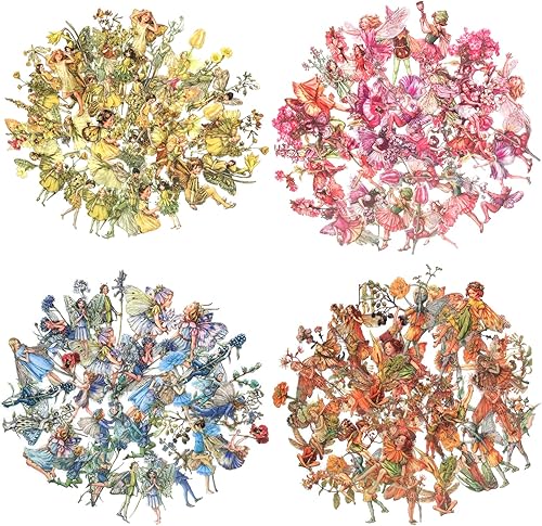 Miniatura 3 de Yoksas Adhesivo vintage de mariposa, flor, hada, 360 calcomanías transparentes de estética del país de las maravillas para viñetas, álbumes de