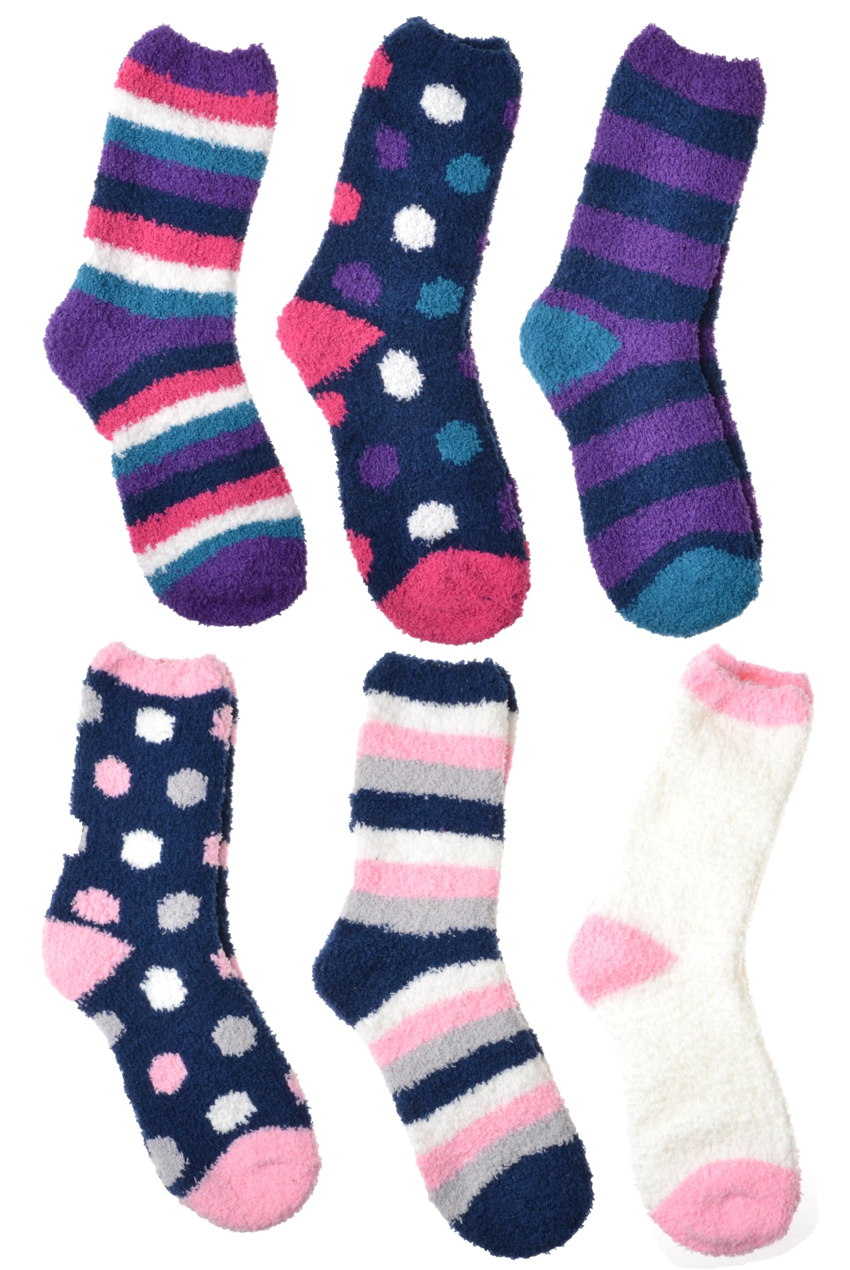 Wb Socks Women's Multicolor 6 Pairs Of Soft & Warm Fluffy Cosy Socks