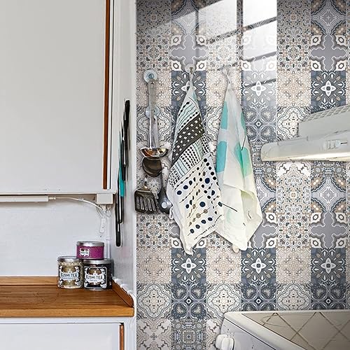 Miniatura 6 de Azulejos de metro de 10 hojas para despegar y pegar, azulejos de arte de mosaico autoadhesivos 3D para azulejos de pared, azulejos autoadhesivos