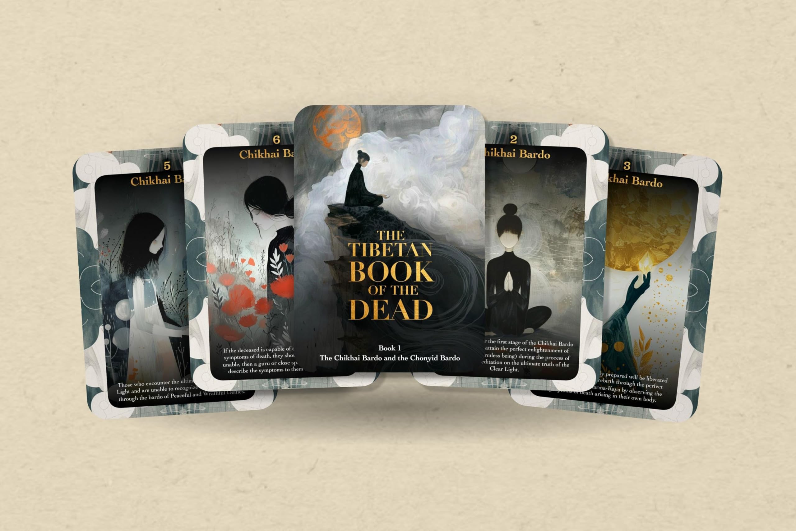 Ibiza Tarot The Tibetan Book of The Dead - Book 1 Card Deck | Spiritual Wisdom & Meditation Cards by Jeff Carreira - 80 Oracle Cards