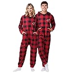 FOCO Arizona Cardinals NFL Plaid One Piece Pajamas - XL