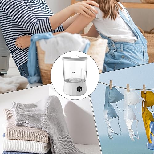 Miniatura 3 de Mini lavadora, pequeña lavadora de ropa de 1.5 litros, 6.3 x 9.65 pulgadas, 3 modos de limpieza, diseño compacto, recargable, limpiador de