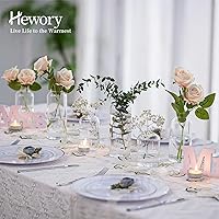 Vista 2 de Jarrones de botones de vidrio para flores - Hewory Juego de 3 jarrones pequeños modernos de vidrio soplado para centros de mesa, mini jarrones