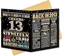 Vista 11 de Tarjeta de cumpleaños número 10, decoraciones de cumpleaños número 10 para niñas y niños, regalos divertidos para hija e hijo, tarjeta dorada negra