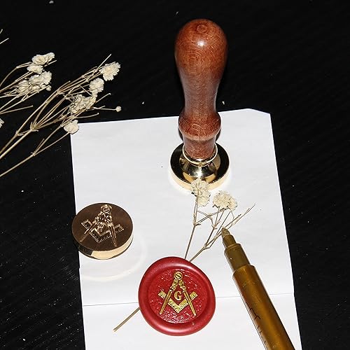 Miniatura 4 de Sello de cera tradicional masónico cuadrado y brújula, sello de cera masónico para regalo masónico, sello de cera de espada masónica, cabeza de