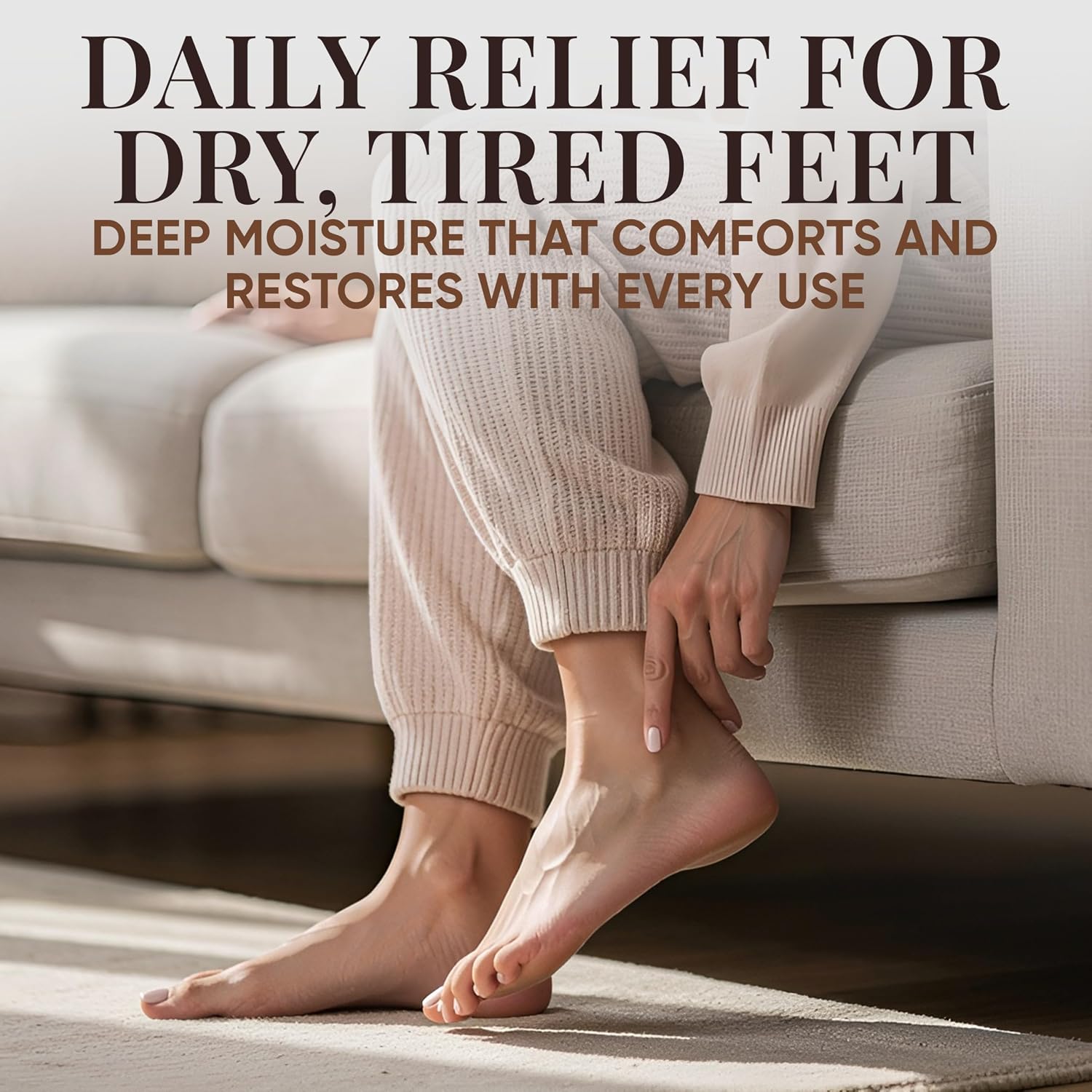 Spanish Garden Beef Tallow Foot Cream for Dry Cracked Heels - Deep Hydrating & Intensive Repair Lotion for Rough, Dry Feet - Moisturizer for Soft, Healthy Looking - Non-Greasy Daily Foot Care 6 Oz