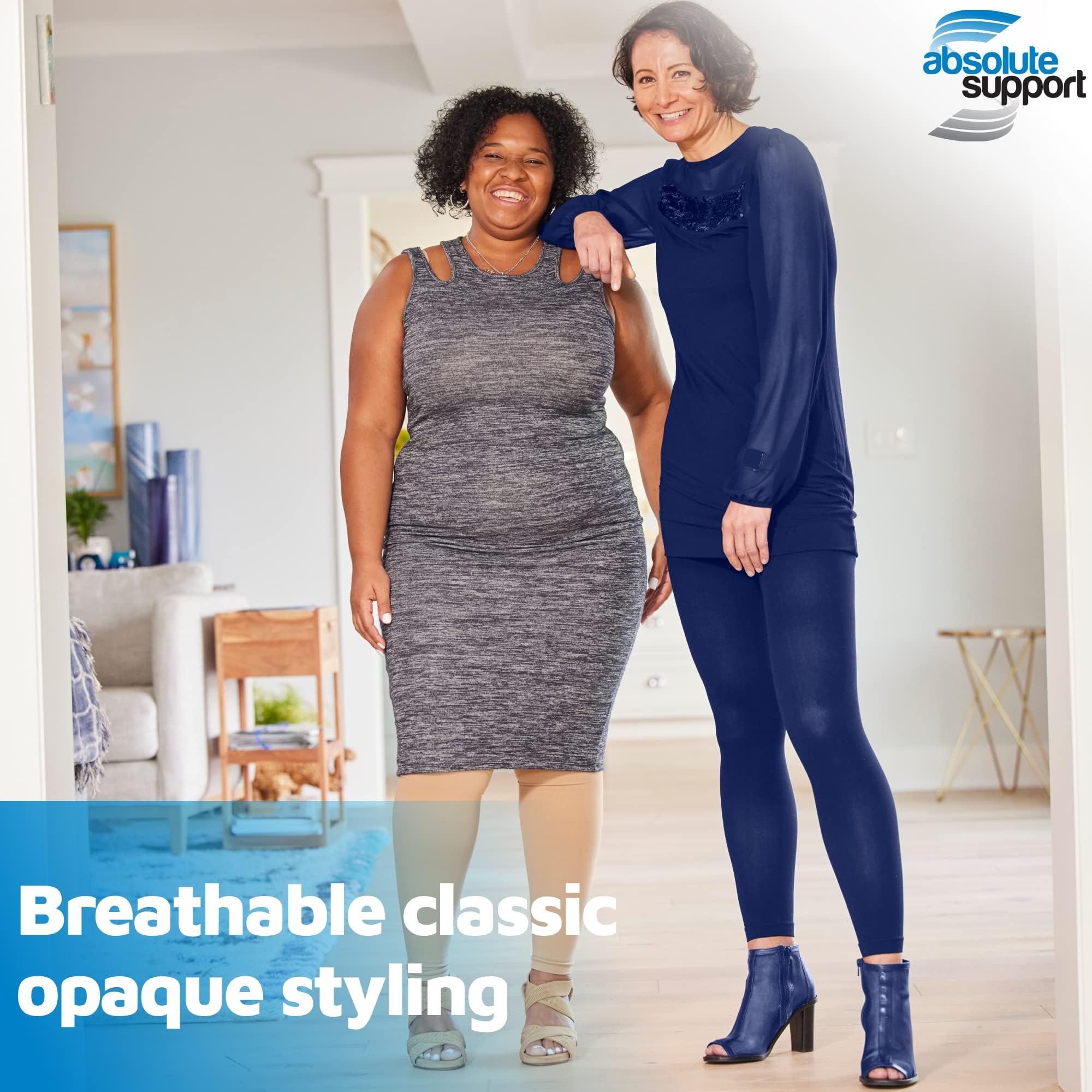 A717NV7, Medias de compresión sin pies para mujer, circulación, 20-30 mmHg, medias de cintura alta para aliviar el dolor, diabéticos, posoperatorias, 4XL, Azul marino