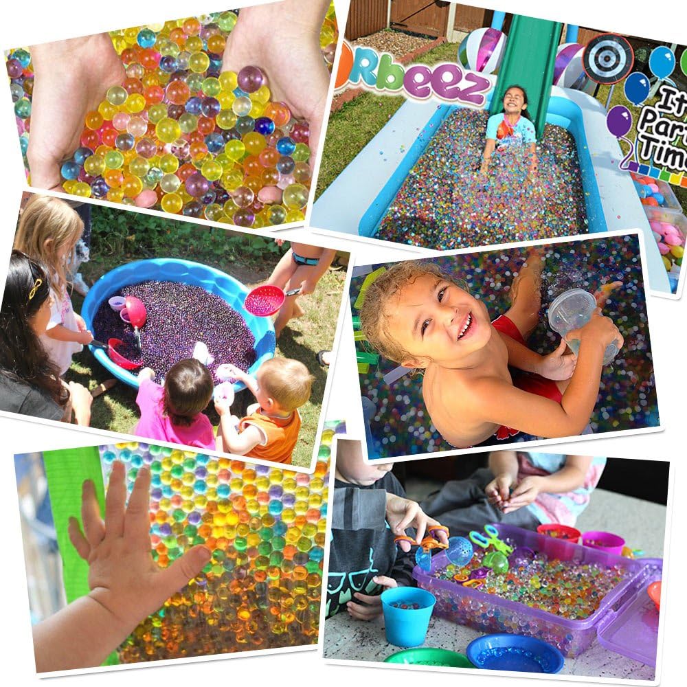 UMIKU Water Beads 50000 Soft Beads Rainbow Mix Water Growing Balls for Kids Tactile Sensory Toys Home Dcor