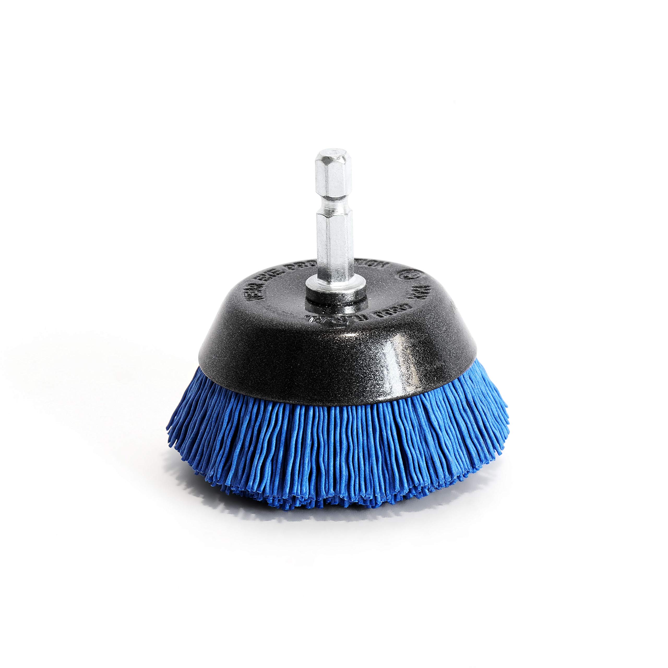 S&R Spazzola Abrasiva a Tazza per Trapano in Nylon MORBIDA per pulire e lucidare Legno Ferro Metalli Acciaio Fughe Piastrelle Pavimenti. Codolo esagonale 1/4" (6,35 mm)