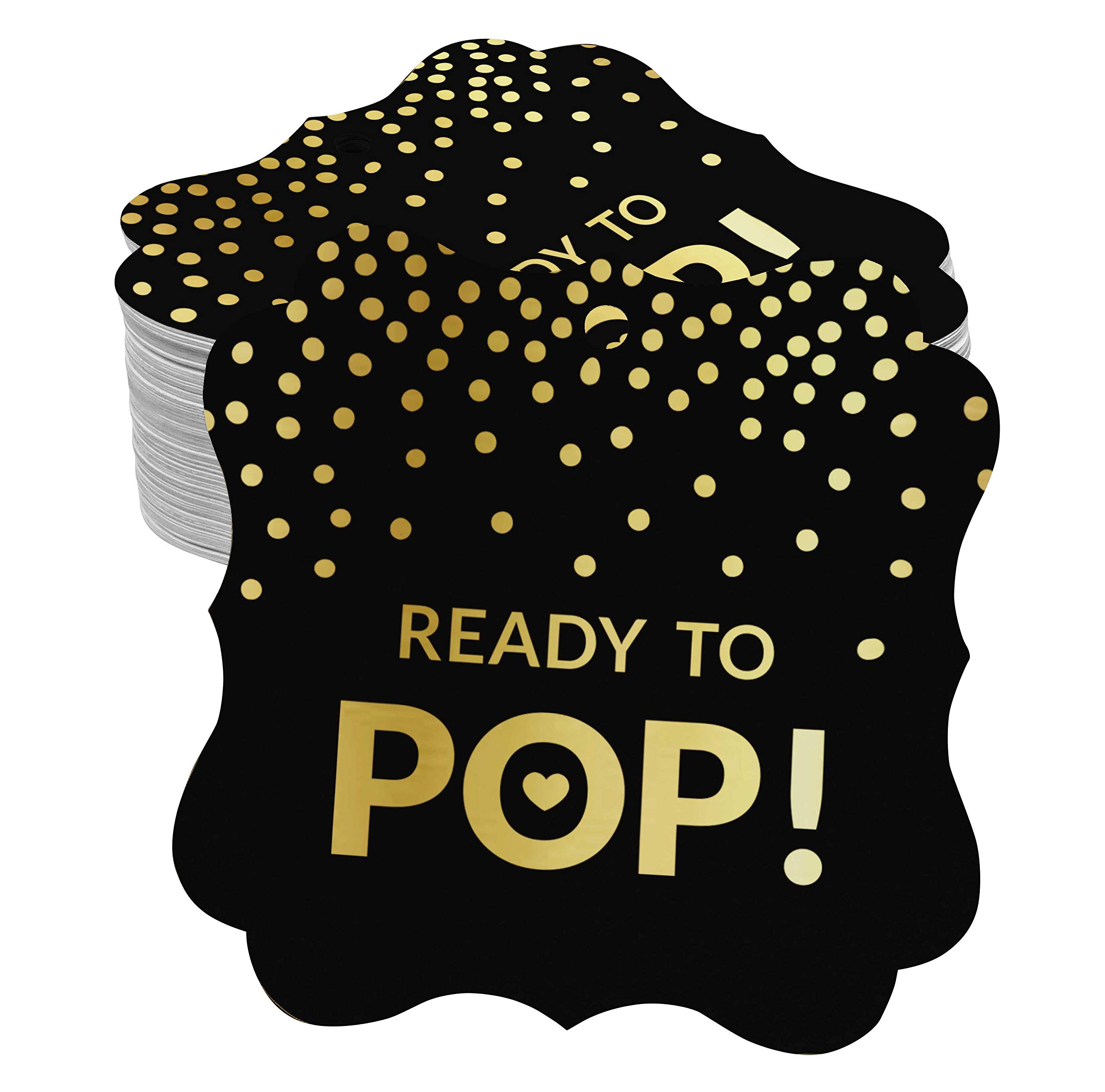 Inkdotpot Prêt À Pop Douche De Bébé Réelle Tag Bouteille Or Feuille Faveur Forme Du Support Balises Accroche Pack De 100