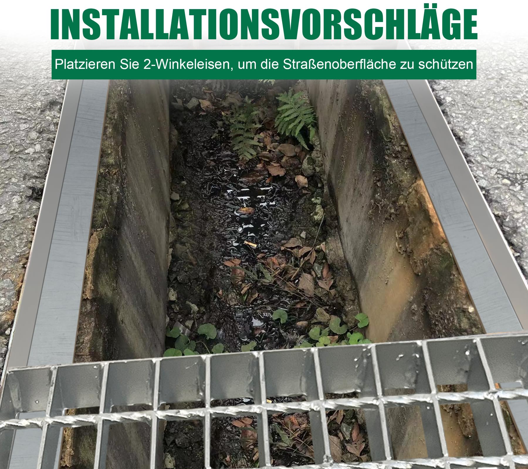Gitterrost Verzinkt 1000x300x32 mm Tragstab 32/3 mm B125 PKW-Befahrbar Garagenrost Abflussrost Trittrost Gitterroststufe Rinnenrost für Garageneinfahrt Werkshalle Feuerverzinkt