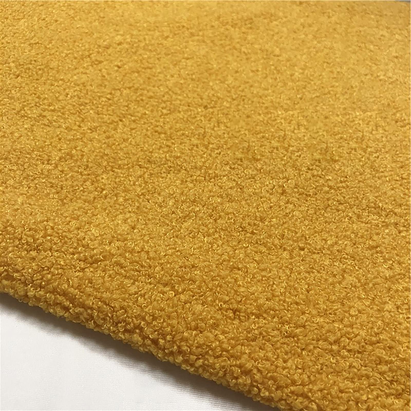 Amarillo Tela de Felpa Tejido de Terciopelo Teddy Resistente al Desgaste Polar Tela de Lana Material Artesanal de imitación de Lana de Cordero(Size:1.6m*10m)