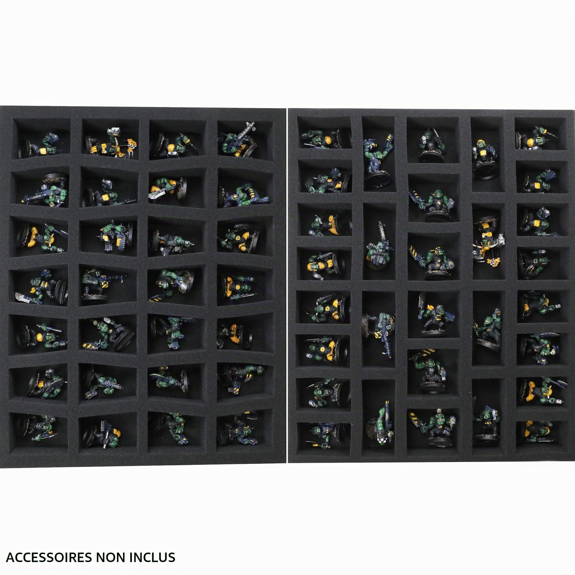 ENHANCE Mallette de Transport pour Figurines à Base Large - Rangement pour 58 Figurines à Base Large et Crochet pour Grandes Figurines - Poches pour Accessoires : Livre, Mètre Ruban, Dés, etc.