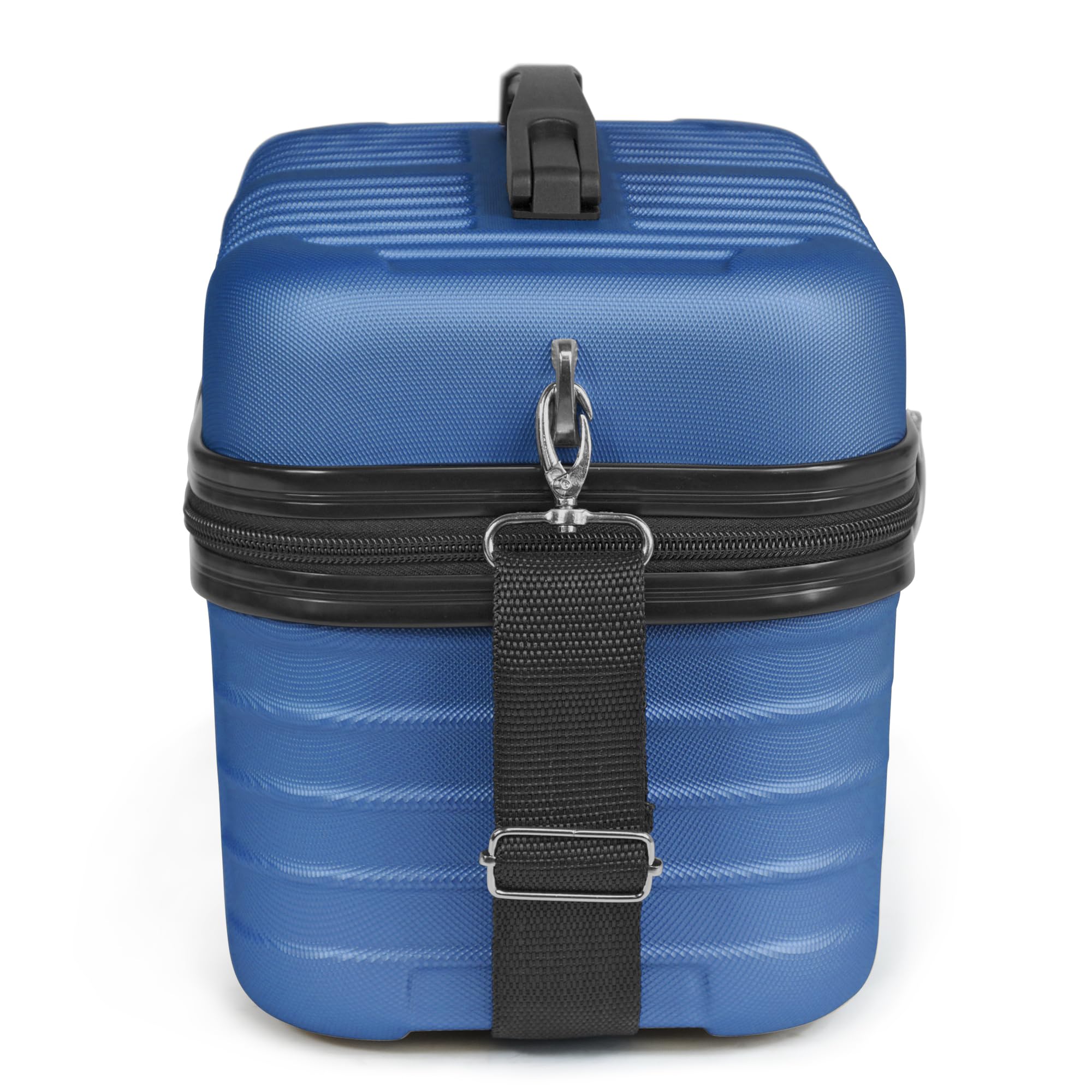 KINSTON Beauty Case Rigido con Tracolla – Borsa da Toilette da Viaggio Donna – Grande Capacità – Scatola Porta Trucco – 32 x 24 x 19 cm – con Manico - Blu scuro