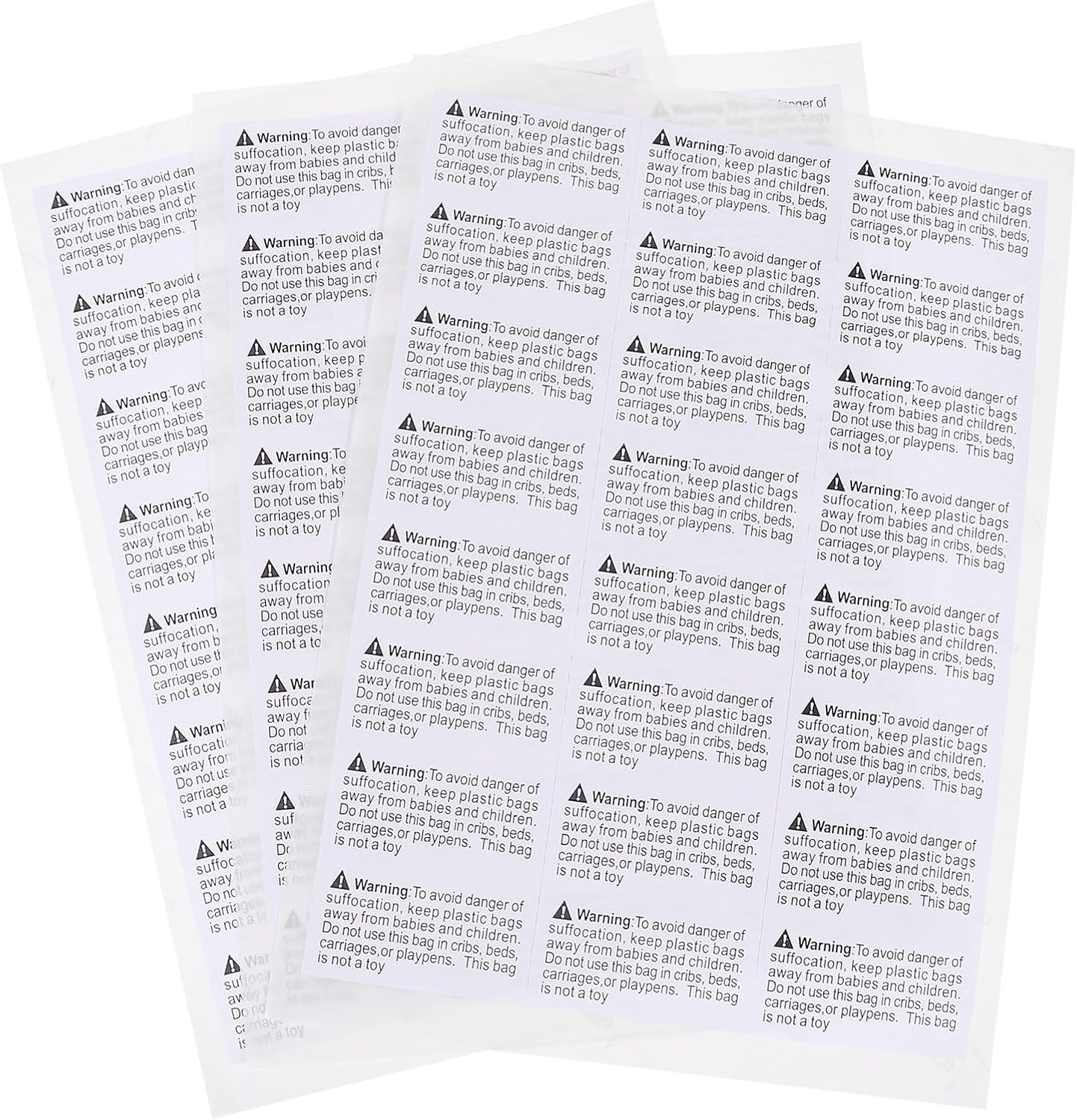 jojofuny 1000pcs White Suffocation Warning Labels Self-Adhesive Shipping Packing Warning Signs for Safety and Packaging Compliance