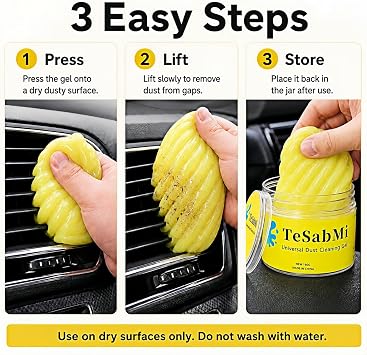 TeSabMi Car Cleaning Gel, Car Cleaning Putty for Interior Detailing, Yellow