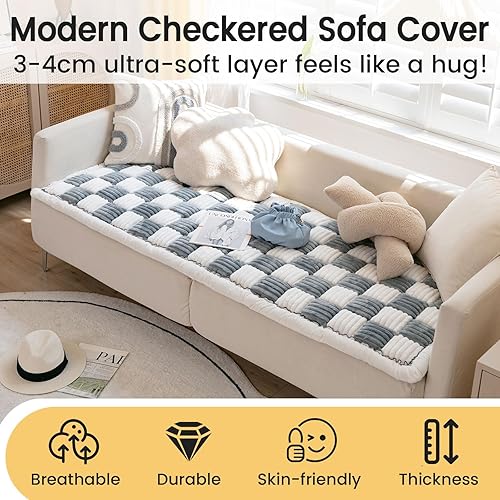 Miniatura 5 de LiveGo Funda de sofá lavable para perros, funda protectora de sofá, funda de sofá para sofá de 3 cojines, apta para mascotas, suave, antideslizante