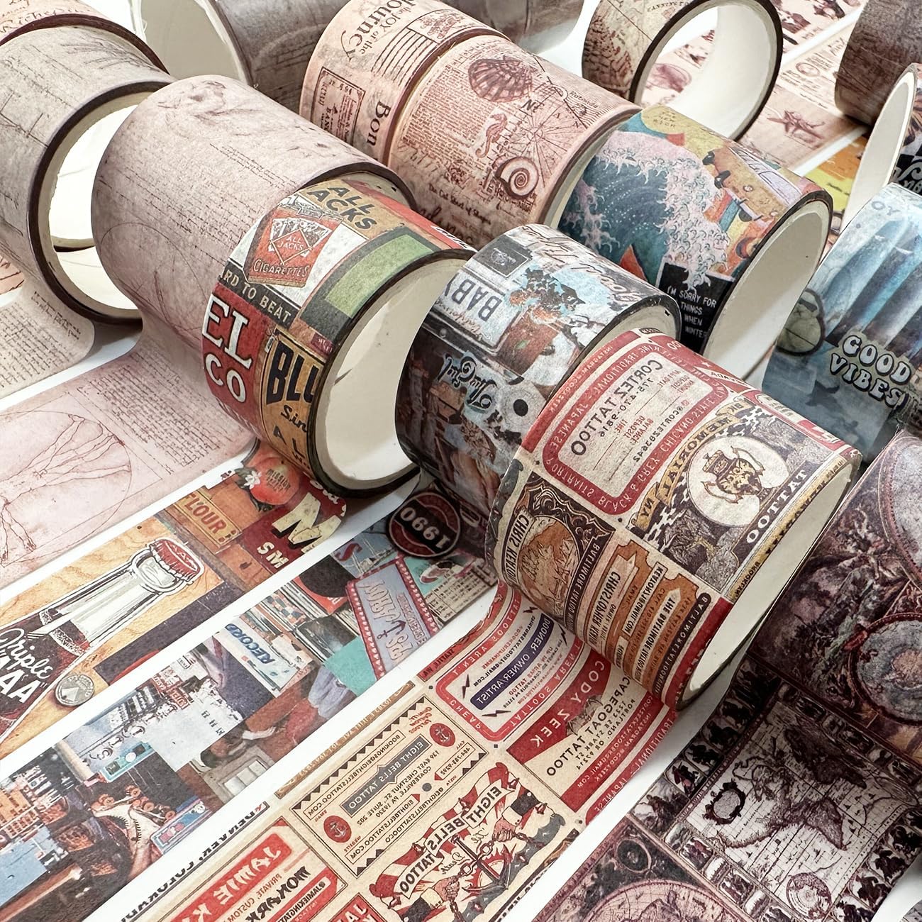 10 rotoli di nastro adesivo decorativo in pizzo trasparente PET