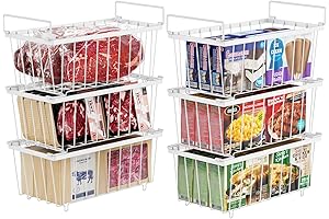 iSPECLE 6 Pack Deep Freezer Organizer Bins