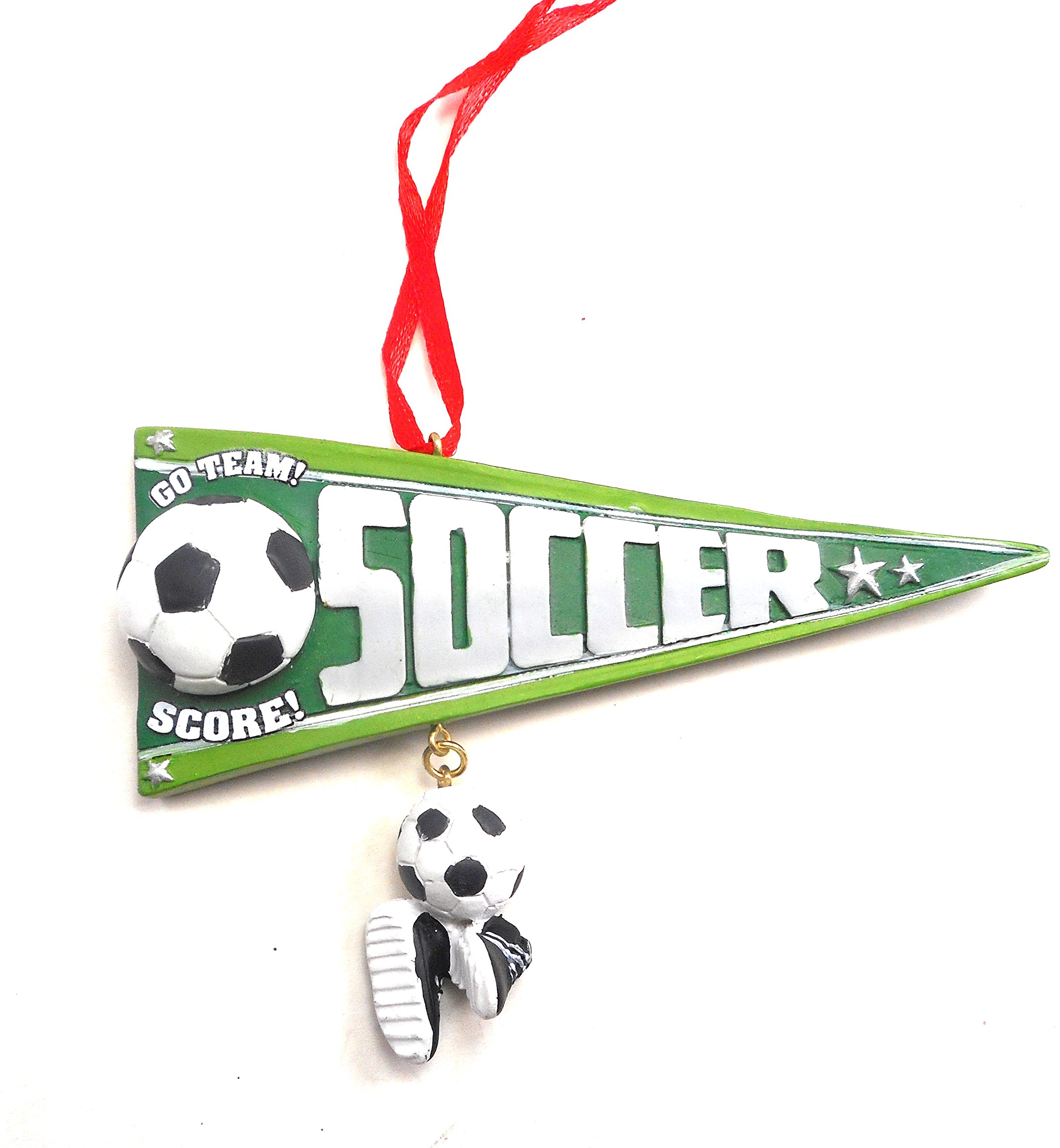 The JWM Collection Soccer Shoes and Ball Pennant Ornament